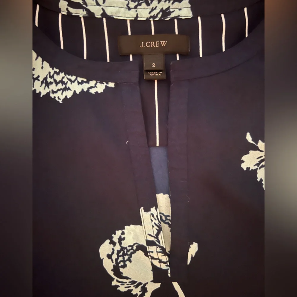 J.Crew Floral and‎ Stripe silk shirt
